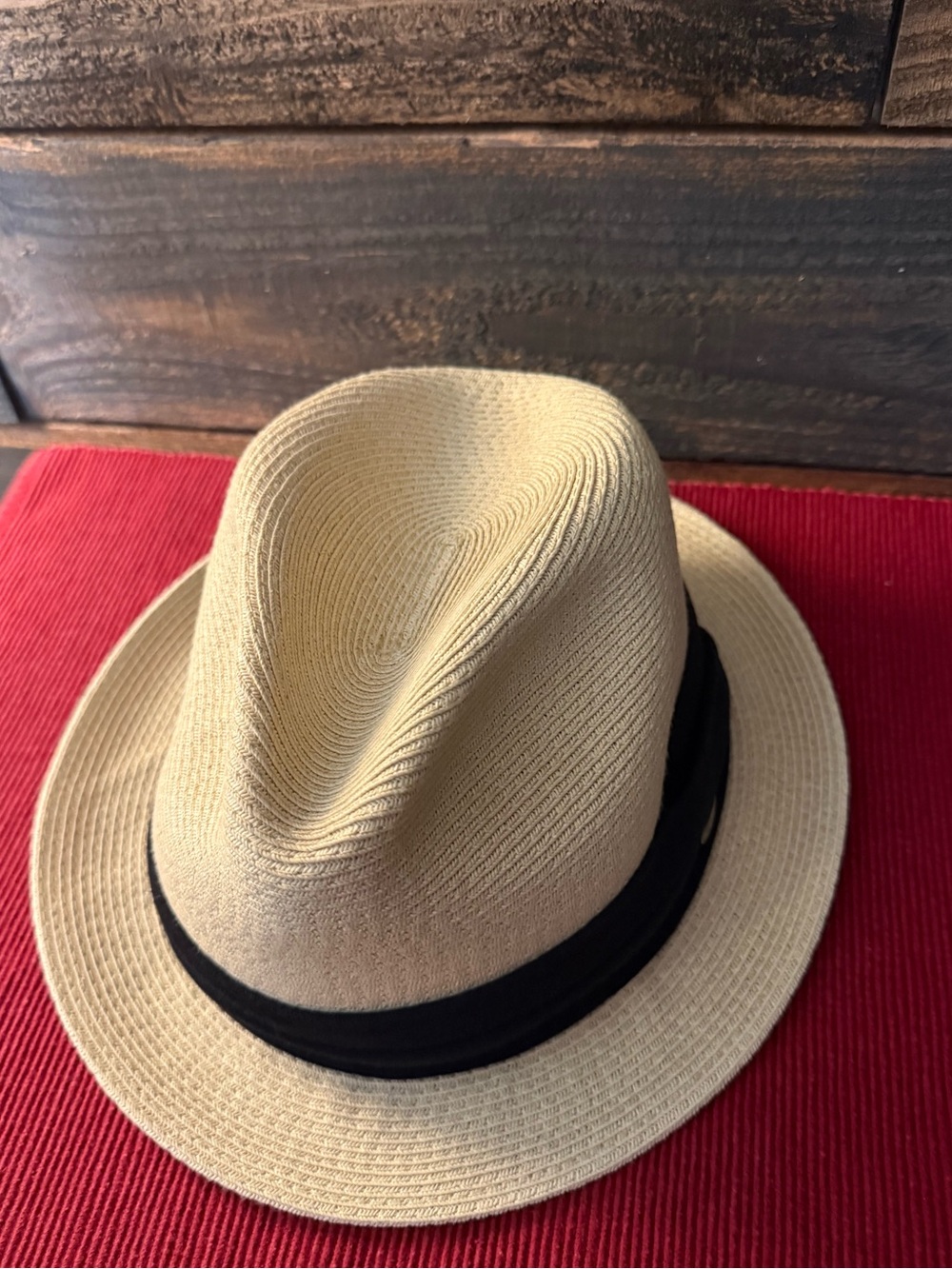 Scala Natural Straw Hat with Black Interior Pad L/XL